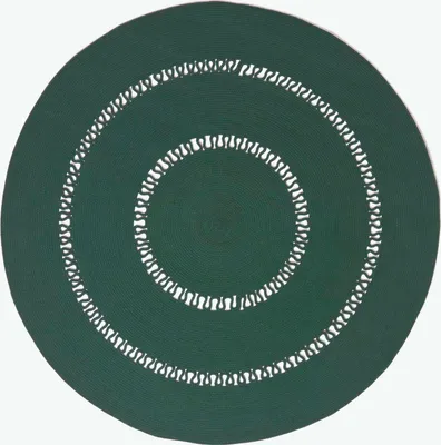 Produktbild von HOMESCAPES Geflochtener runder Teppich mit Häkel-Muster, grün, 120 cm