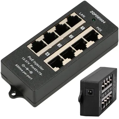 Produktbild von Extralink PoE Injector 4 Port RJ45 100Mb/s Adapter