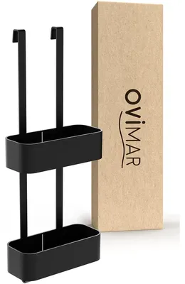 Imagen del producto de Estante de ducha - Organizador de baño - Sin taladrar - Negro - 2 niveles