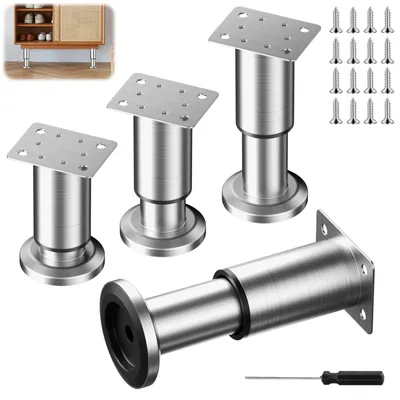 Immagine prodotto di Set di 4 gambe metalliche regolabili per tavoli e mobili