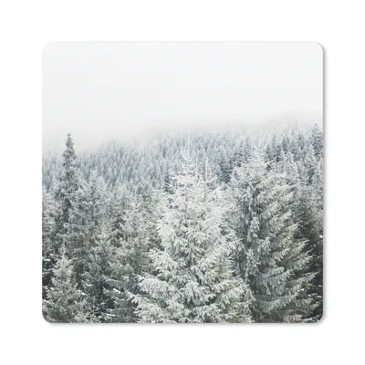 Produktbild von MuchoWow® Mauspad Mousepad Wald - Schnee - Winter - Jahreszeiten - Tannenbaum 20x20 cm - Mousepads - Maus Mat - Pad - Mausunterlage - Desk Mat - Bureauartikeln