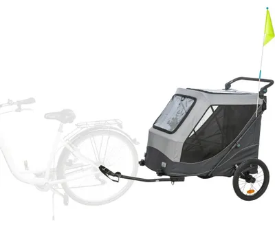 Produktbild von TRIXIE Fahrradanhänger für Hunde, schnell zusammenklappbar - 87,5 × 97 × 93/150 cm