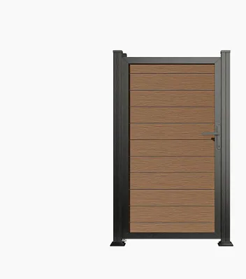 Produktbild von Gartentor aus WPC - B100 x H183 cm - Dunkle Naturholzoptik - SENZIO