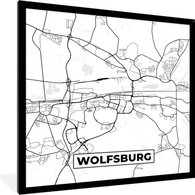 Produktbild von MuchoWow® Gerahmtes Poster Wolfsbridge - Karte - Stadtplan 40x40 cm - Poster mit Schwarzem Bilderrahmen Wandposter Rahmen Foto Bilder - Mit Rahmen - Wanddekoration Schlafzimmer