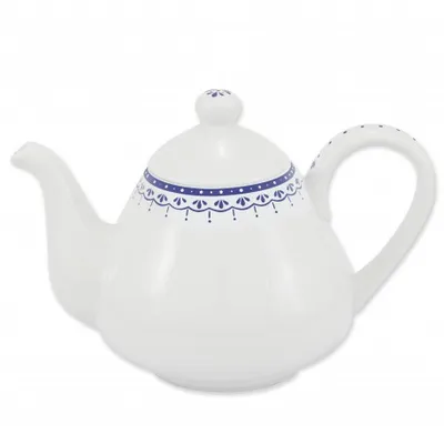 Obrázek produktu pro Konvice kávová/ čajová, 1,20 l, český porcelán, HyggeLine, modrá, Leander Bez monogramu: Bez monogramu