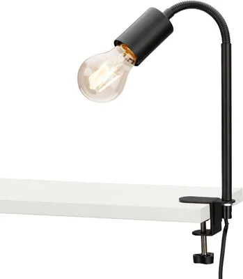 Produktbild von Klemmleuchte Flexarm  Kabelschalter Retro 1xE27 10W schwarz Metall Briloner