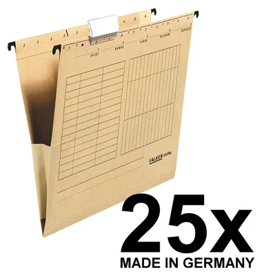 Produktbild von 25x Falken Hängetasche 80004336 UniReg, braun 230g/m²-Kraftkarton, mit Leinenfröschen