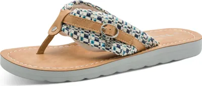 Produktbild von Tamaris Damen Pantolette Zehentrenner mit gemustertem Stoffriemen 1-27149-46, Größe:37 EU, Farbe:Mehrfarbig