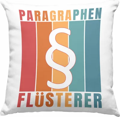 Produktbild von Trendation - Jura Deko-Kissen mit Füllung 40x40 Geschenk Spruch Jurist Geschenkidee Anwalt Jura-Studium Lustige Sprüche Paragraphen Flüsterer (Grau)