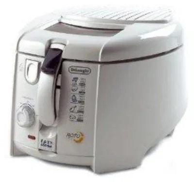 Produktbild von De'Longhi RotoFry F28311.W Roto-Fritteuse, 1 kg Fassungsvermögen, Easy Clean System, Antihaftbeschichtung, fester Frittierbehälter, Ölablauffunktion, 1800 Watt, Weiß