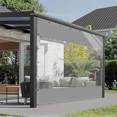 Image de Rideau de fenêtre transparent avec œillets, dimensions 2,6 x 3,4 mètres