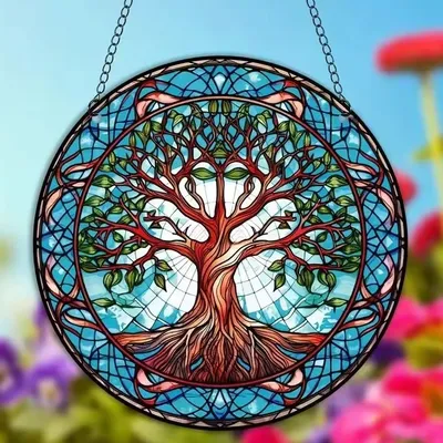 Produktbild von Sonnenfänger Tree of Life/Typ5 - Buntglas Kunstwerk KP31435