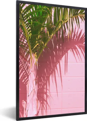 Produktbild von MuchoWow® Gerahmtes Poster Pflanze - Sommer - Tropisch - Rosa 60x90 cm - Poster mit Schwarzem Bilderrahmen Wandposter Rahmen Foto Bilder - Kunst