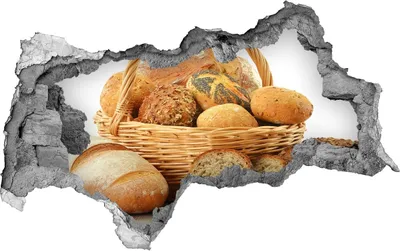 Produktbild von Selbstklebender Loch-3D-Aufkleber 95x73 cm Brot in einem Korb