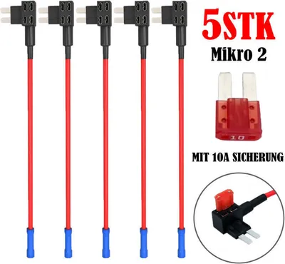 Produktbild von 5 Stk KFZ Mini Stromdieb Autosicherungen Steck Sicherung Verteiler Stromabgreifer