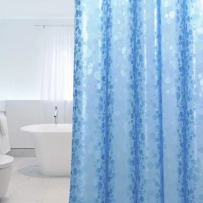 Obrázek produktu pro Sprchový závěs EVA v modré barvě, odolný proti plísním, 183 cm