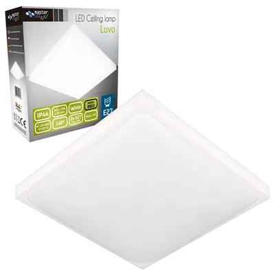 Obrázek produktu pro MasterLED LED stropní svítidlo čtvercové bílé, 2×E27, IP44, povrchové svítidlo pro interiéry