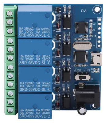 Image de Module relais 4 canaux DC5V Commutateur deUSB pour ordinateur Puce haute performance LCUS-4