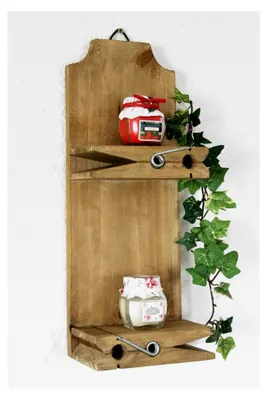 Produktbild von Wandregal Setzkasten Wäscheklammer 39 cm Wandkonsole Küchenregal