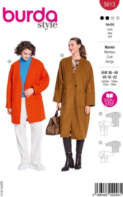 Imagen del producto de Patrón de corte para abrigo de corte amplio para mujer, tallas 36-48, patrón para confección de ropa