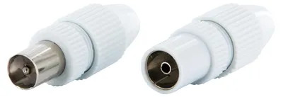 Produktbild von Schwaiger KST3032 532, F-Typ, Weiß, Metall, Kunststoff, Sichtverpackung, 2 Stück(e)