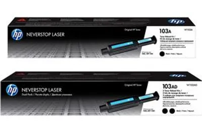 Image de HP 103AD Neverstop Toner (W1103AD) Noir (Kit de recharge de toner) Deux paquets