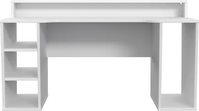 Produktbild von Schreibtisch >TEZAUR< LED-Beleuchtung, Ablage, Fächer, in Weiss - 160x91x72cm (BxHxT)