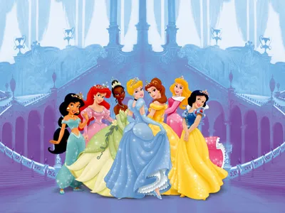 Immagine prodotto di Carta da parati Disney Principesse blu, rosa e viola - 600358 - 360 x 254 cm