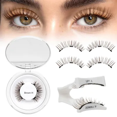 Image de Cils magnétiques effet naturel, avec applicateur, couleur marron