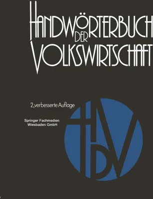 Produktbild von Handwörterbuch der Volkswirtschaft