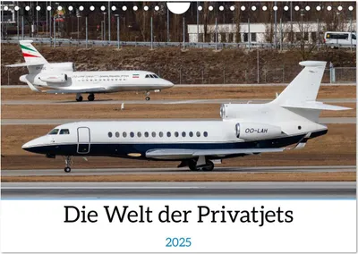 Produktbild von Die Welt der Privatjets (Wandkalender 2025 DIN A4 quer), CALVENDO Monatskalender