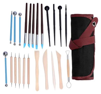 Produktbild von Modellierwerkzeug-Set mit Aufbewahrungstasche, 23-teilig