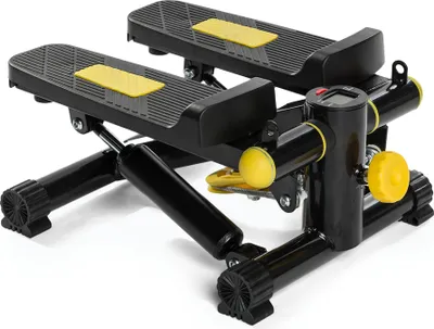 Produktbild von TREXO Stepper Home Workout Fitness Cardio Einstellbare Pedalhöhe Display Hochbelastbare Kabel Belastbarkeit 100 kg schwarz/gelb TRX-FS100