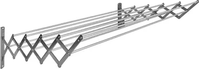 Produktbild von Sauvic 10-stangen-wäscheleine Ausziehbar Aus Edelstahl 160 Cm Silber  Silber One Size