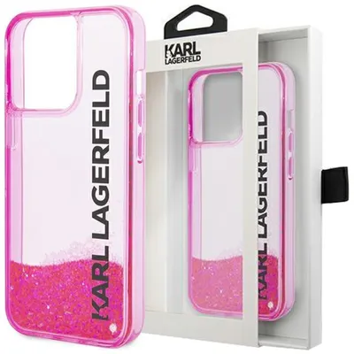 Produktbild von Karl Lagerfeld KLHCP14LLCKVF iPhone 14 Pro 6,1" /pink hardcase Liquid Glitter Elong Handyhülle