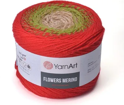 Produktbild von Yarnart Flowers Merino Garn, Vielseitige Farbverläufe, 590m lang, Weich & Warm, Sehr Haltbar