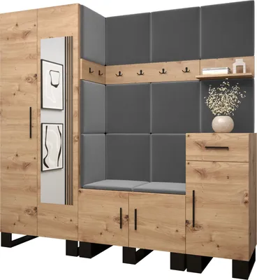 Produktbild von Garderobe ARTIN Set 13 mit gepolsterten Paneelen Industrial Design