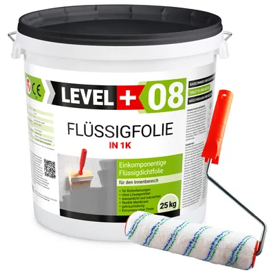 Produktbild von Flüssigfolie 25kg Dichtfolie Bad Dusche Küche Wasserdicht + Farbroller 25cm RM08