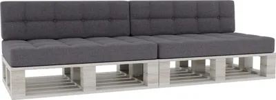 Obrázek produktu pro Paletové polštáře, paletové polštáře sedák opěradlo prošívané PFG 2xSet (sedák 120x80 + opěradlo 120x40), tmavě šedá)