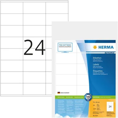 Image de HERMA 4414, Étiquettes universelles PREMIUM, 70 x 36 mm, blanches