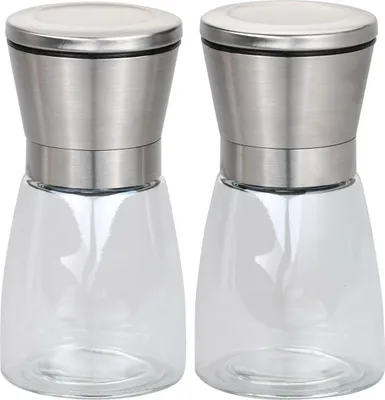 Immagine prodotto di KESPER Macinaspezie, 2 pezzi, Ø 6,5 cm, 13,5 cm, acciaio inox/plastica KESPER 13907