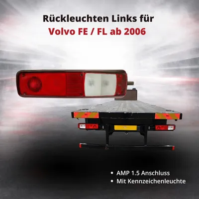 Imagen del producto de Luz trasera izquierda para Volvo FE / FL a partir de 2006 | Conector AMP 1.5 | Número de pieza original (OEM): 20769775