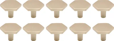 Produktbild von Natural Goods Berlin Möbelgriff HEXAGON, Möbelknopf, Schrankgriff, Knauf für Schublade und Tür, Gold, 10 Stück