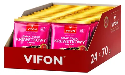 Produktbild von VIFON Tom Yum Instant Nudeln 24x 70g - Thai Nudelsuppe Garnelengeschmack