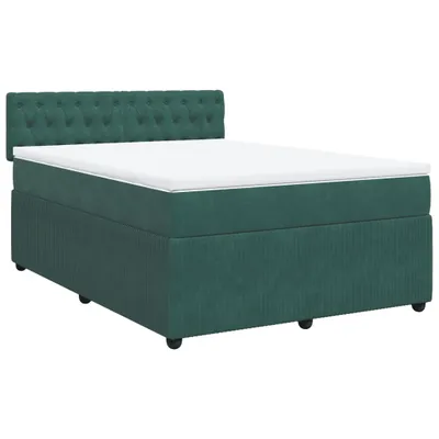 Produktbild von Boxspringbett mit Matratze Dunkelgrün 140x200 cm Samt