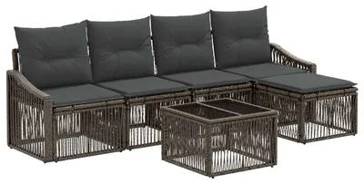 Produktbild von vidaXL Gartensofa-set 6 stk. Grau Poly-Rattan