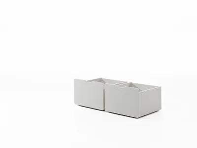 Produktbild von Bettschubkasten >PINO< in Weiß aus MDF - 55,8x39,6x60cm (BxHxT)