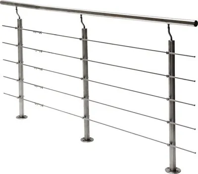 Produktbild von Pertura Geländer-Komplettset Hestia Edelstahl mit Rundstäben für Bodenmontage B: 15 m