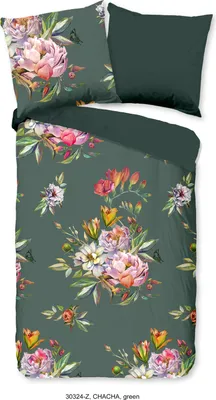 Produktbild von ZouZou Bettwäsche mit Blumen - 135x200 cm - 100% Baumwolle / Satin