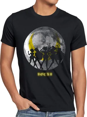Produktbild von style3 Sailor Senshi T-Shirt Herren mond mondstein moon luna mars planet anime, Größe:5XL, Farbe:Schwarz